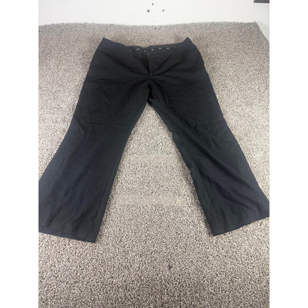 Mossimo Dress Pant Women's Black Flat Front Flare Workwear Casual Stretch - 16